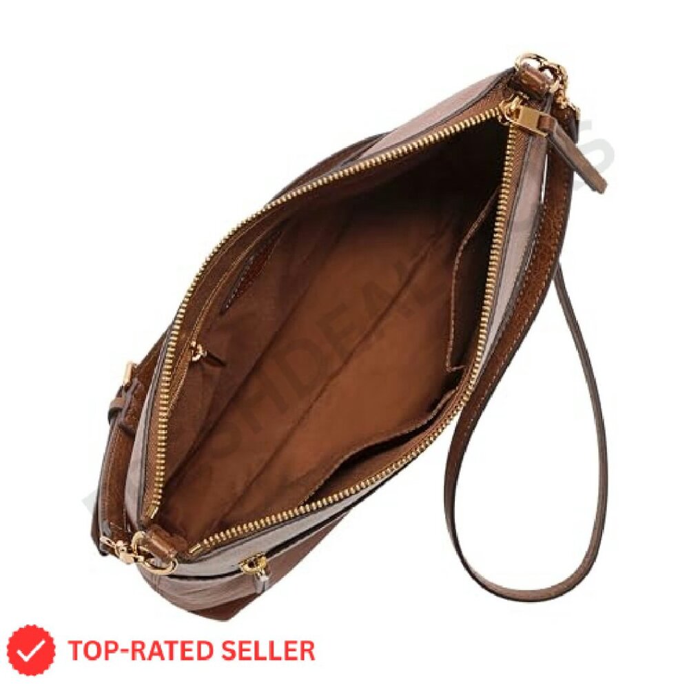 Leather Crossbody Bag Structured Chic Classic Vin… - image 4